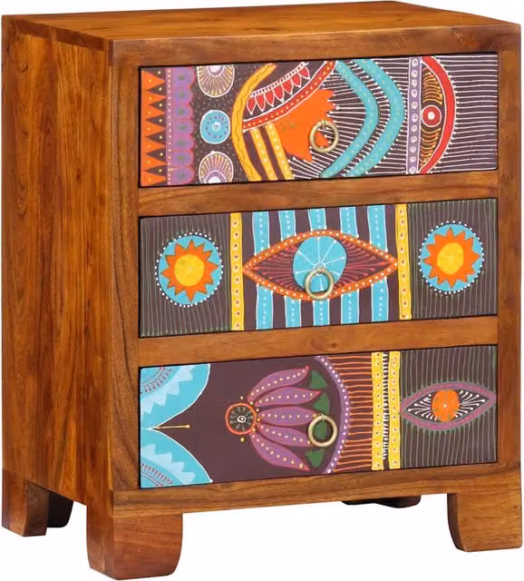 Credenza Multicolore 50x35x60 in Legno Massello di Acacia 4016501