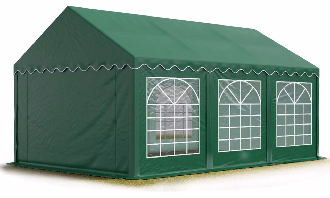 TOOLPORT Tendone per feste 3x6 m PVC verde scuro 100% impermeabile Tendone da esterno Tenda party