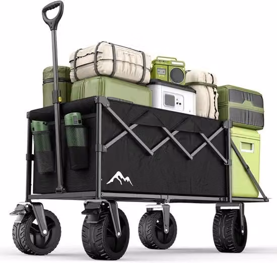 Carrello Opvouabile con Gomme Pneumatiche - Carrello da Spiaggia - Carrello da Bordo