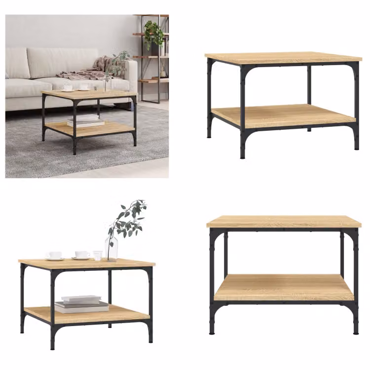vidaXL Tavolino in rovere Sonoma 55x55x40 cm Materiale a base di legno - Tavolino - Tavolini - Tavolino - Tavolo da divano
