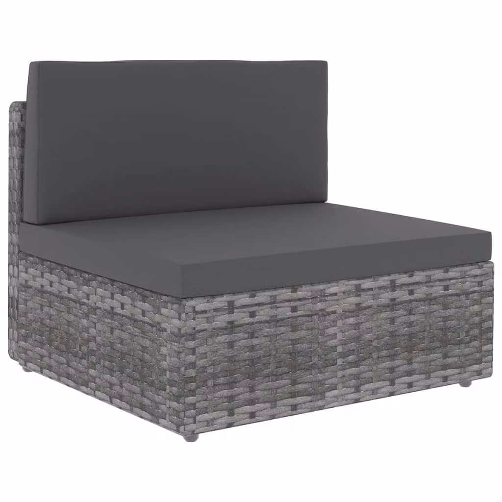 vidaXL Set da salotto da giardino 5 pezzi con cuscini in polirattan grigio