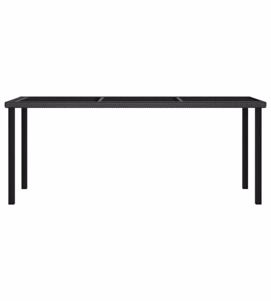 Tavolo da Pranzo da Giardino Nero 180x70x73 cm in Polyrattan