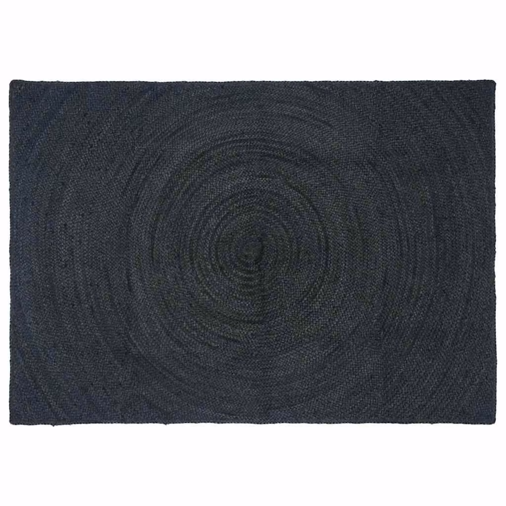 Tappeto in juta vidaXL per area soggiorno, rettangolare, Grigio Antracite, L 140 x P 200 cm