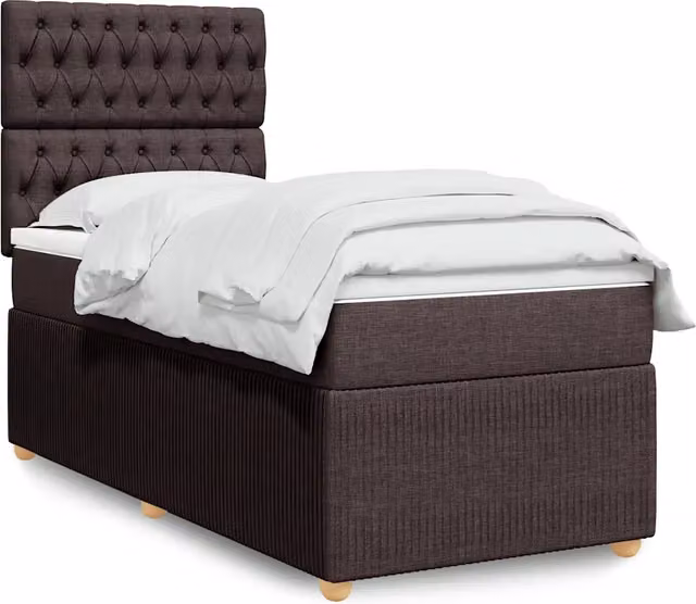Letto Ibrido vidaXL con Giroletto a Molle e Materasso, Marrone e Bianco, L 100 cm x P 200 cm