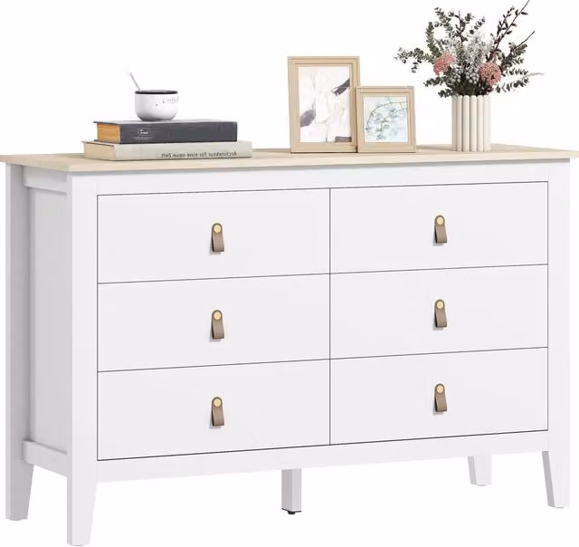 C¨®moda con 6 Cassetti ¨C zephmum ¨C Bianco 120x40x78 cm