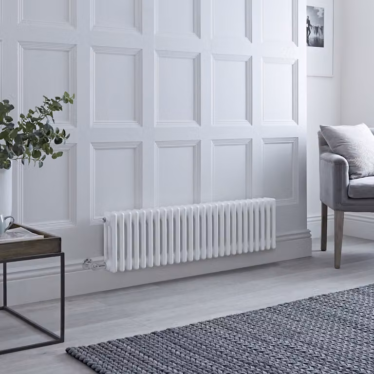 Radiatore Elettrico Orizzontale 3 Colonne Tradizionale Bianco 300x1190mm - Senza termostato