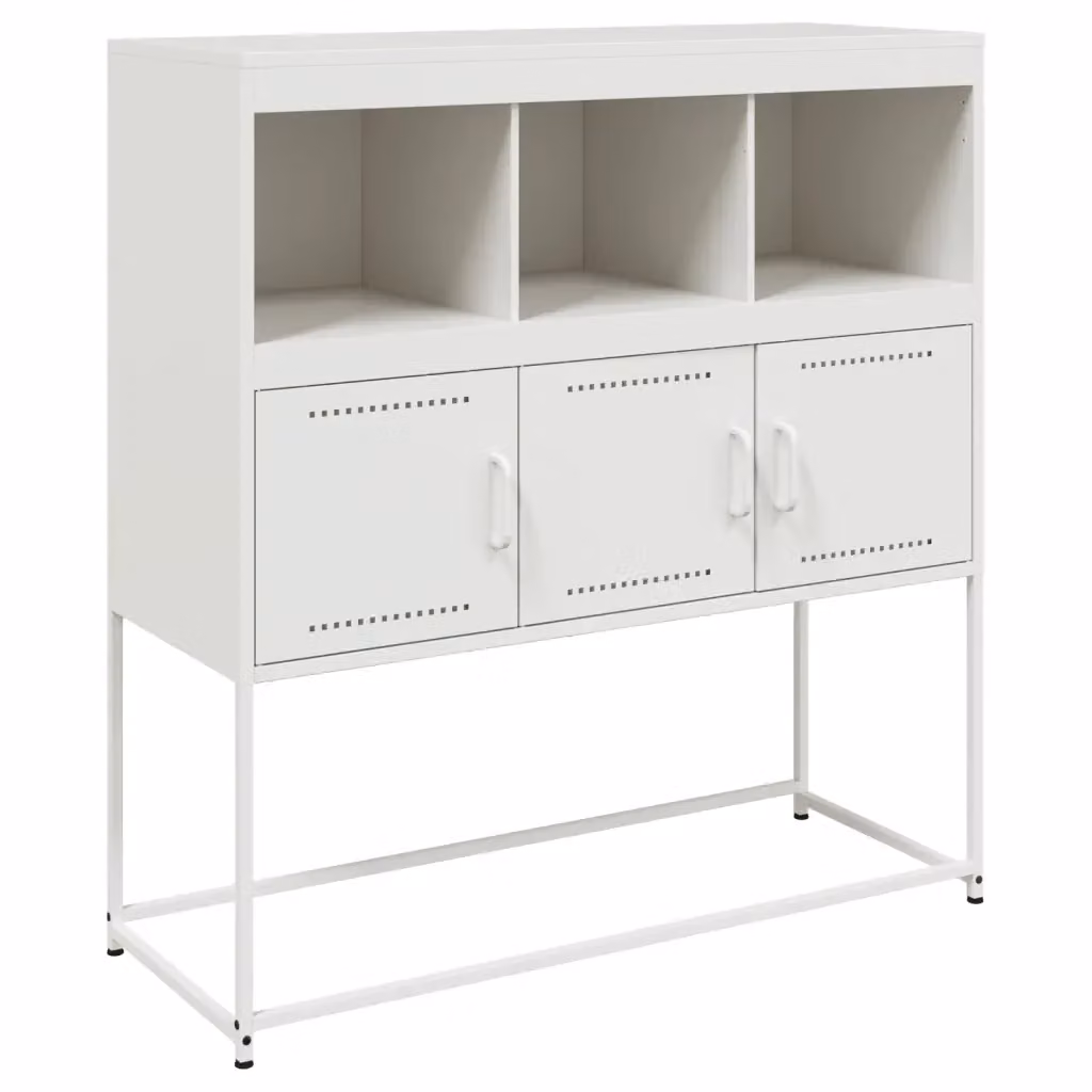 Credenza Buffet Design Mania Bianca in Metallo per Cucina e Soggiorno L: 100,5 cm, P: 39 cm, H: 107 cm – 2
