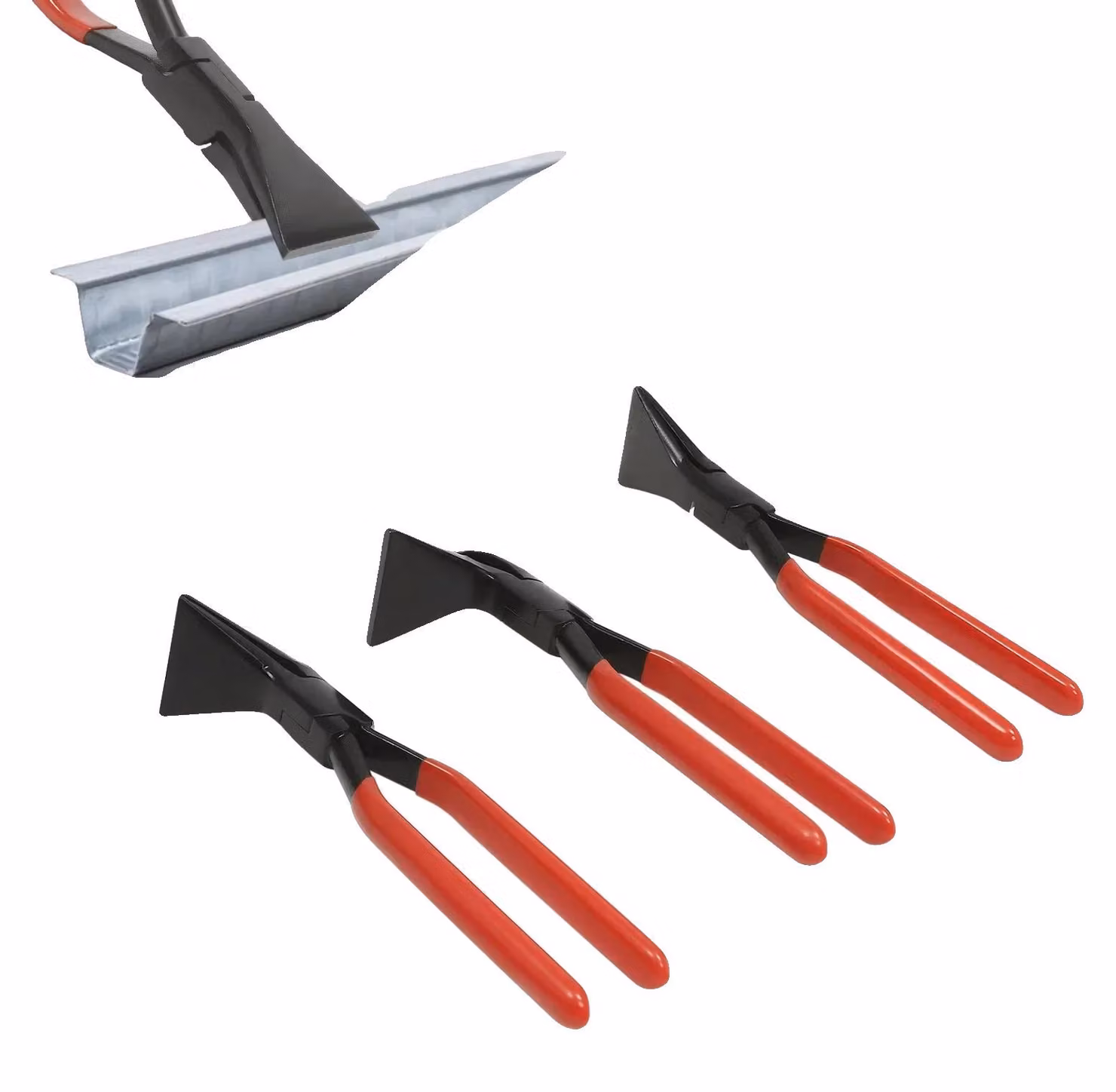Set di pinze per piegare il metallo, realizzate Acciaio al carbonio resistente, con impugnature ergonomiche, colore rosso
