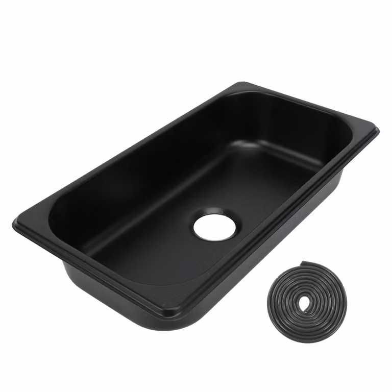 Lavandino per camper, acciaio inox 304, 12,8 x 6,93 x 2,56 pollici, lavamano incorporato con scarico da 40 mm per barca, roulotte e camper