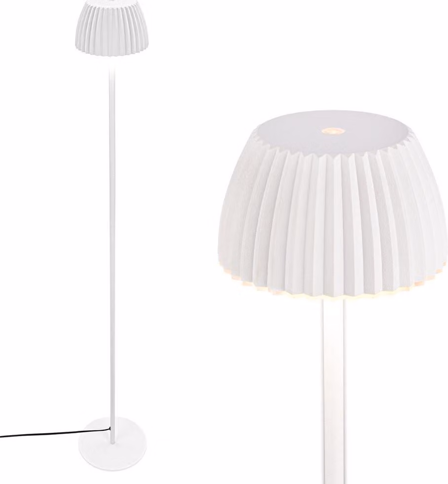 Briloner LOCA Lampada da terra LED, touch, dimmerabile, luce bianca calda, bordo luminoso, bianco antico, Ø19 x 124 cm