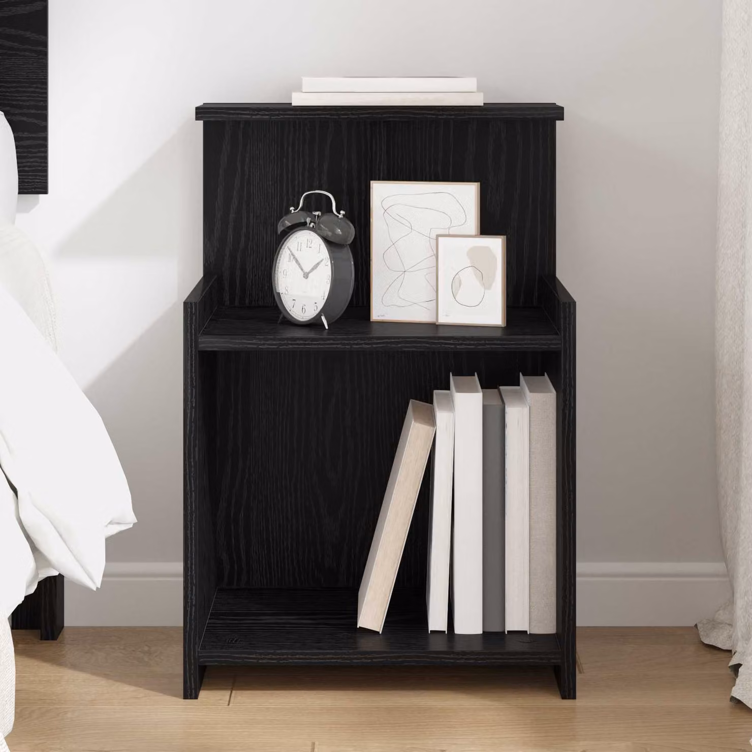 Armadio da notte moderno vidaXL in MDF nero L: 40 cm, P: 35 cm, H: 60 cm