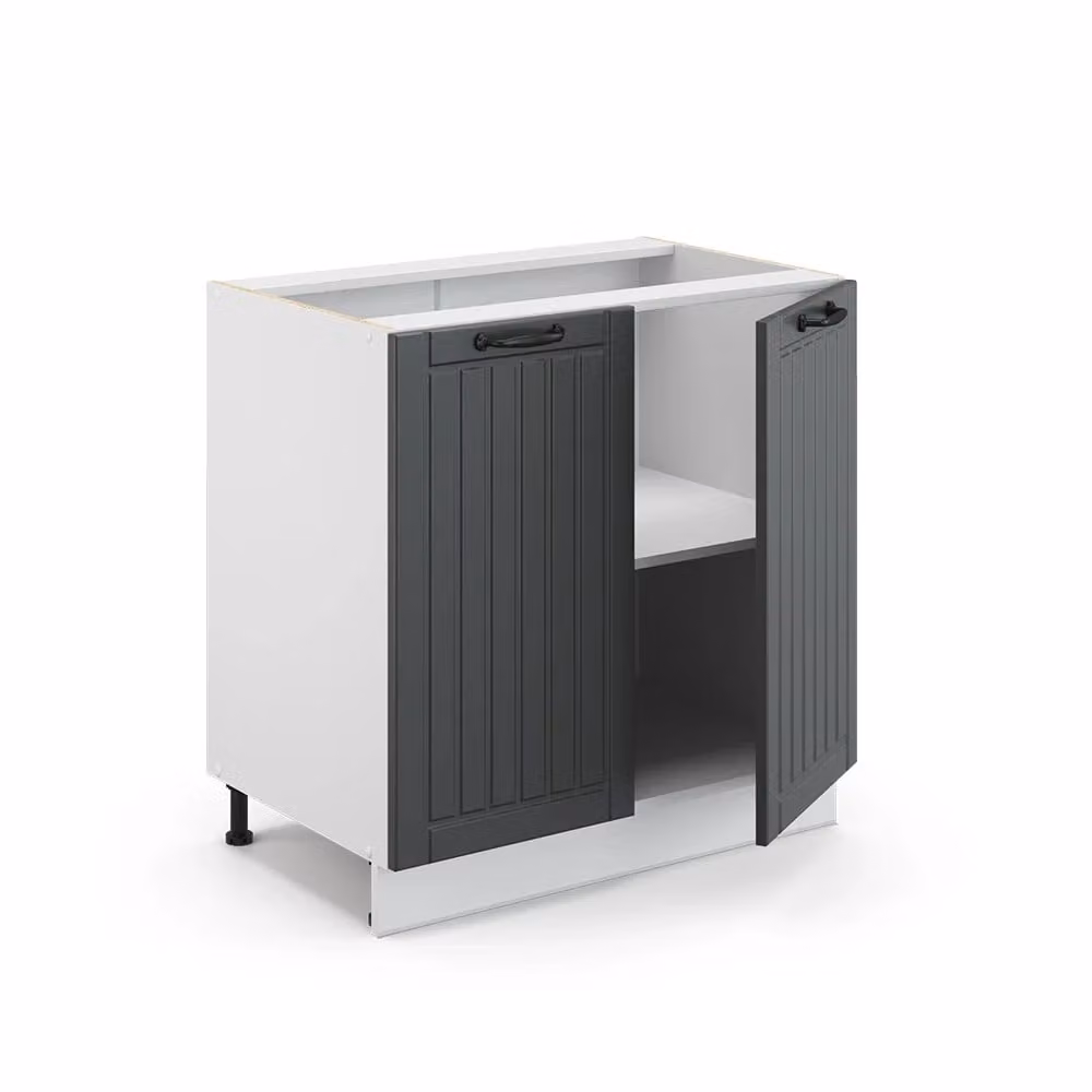 Mobiletto bagno Vicco Fame-Line Antracite con ripiani e ante soft-close L 80 cm x H 82 cm x P 51,6 cm – 2