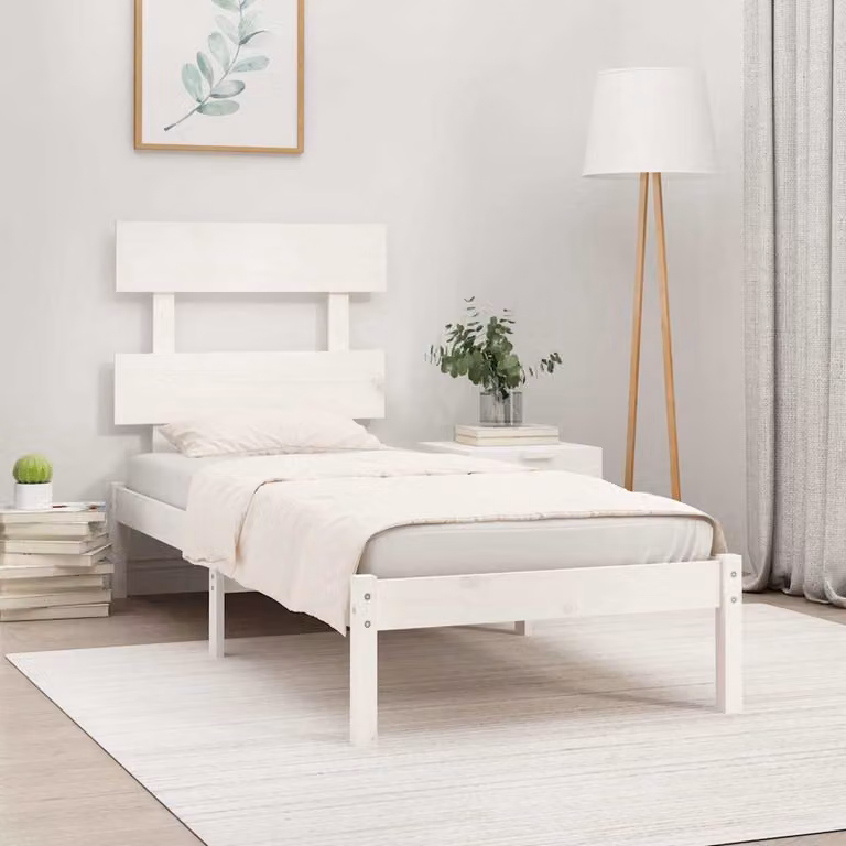 Giroletto vidaXL in legno massello di pino bianco lacquered, L/P/H: 200 x 90 x 31 cm