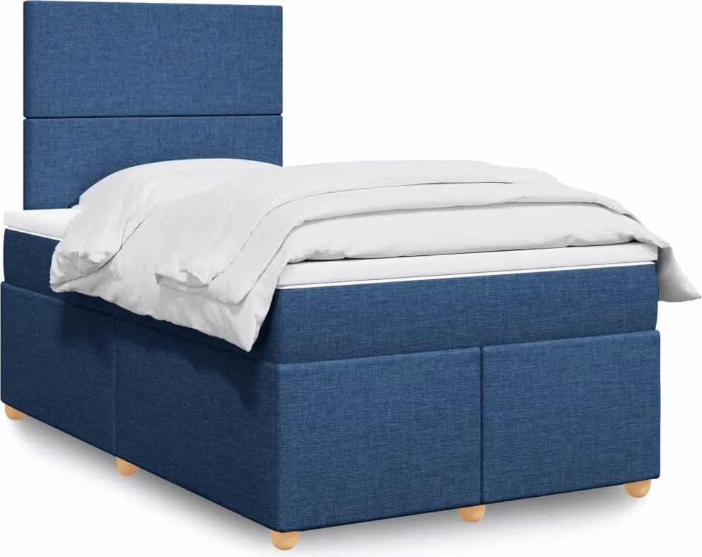 Maison Exclusive - Giroletto a Molle con Materasso Blu 120x190 cm in Tessuto