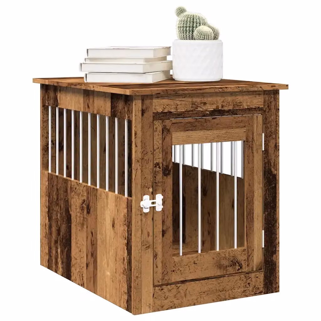 Gabbia per cani in legno multistrato e metallo color marrone stile rustico CFW7900184 L: 75 cm, P: 65 cm, H: 55 cm – 2