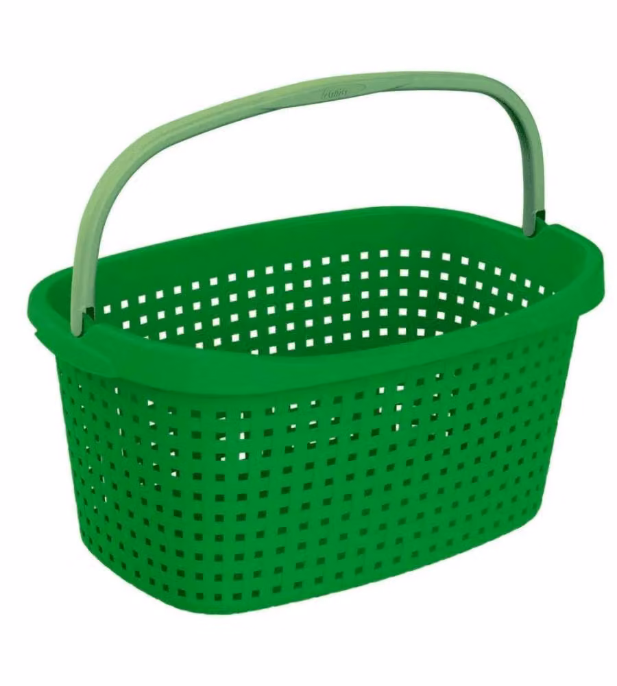 Bama Cesta portabiancheria rettangolare 40 litri plastica bianca