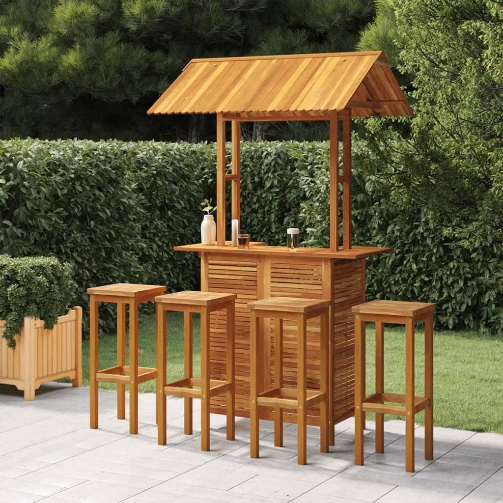 Maison Exclusive - Set da Bar per Giardino 5 pz in Legno Massello di Acacia