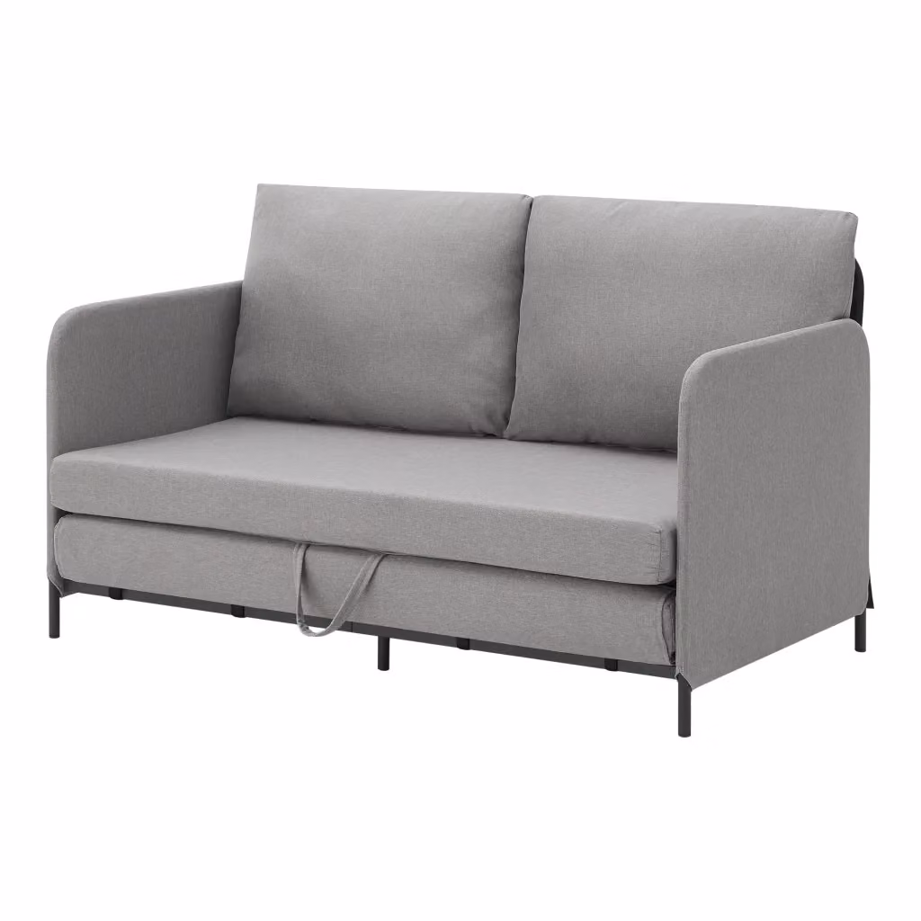 Divano Letto Estensibile Soini en.casa Grigio chiaro L: 120 cm, P: 186 cm – 2