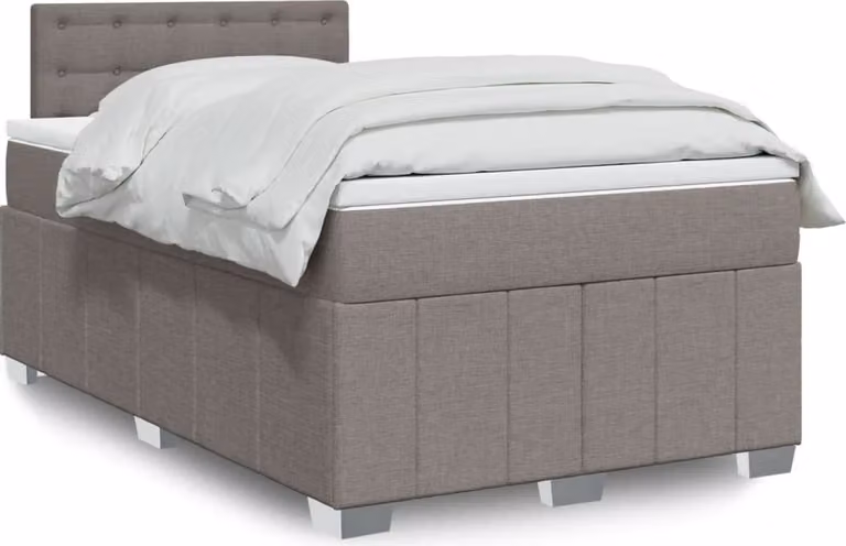 Maison Exclusive - Letto boxspring con materasso Taupe 120x190 cm Tessuto
