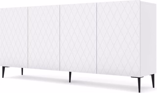 Mobile Diuna Kom4d 192 Bim Furniture Bianco Opaco con Gambe Nere