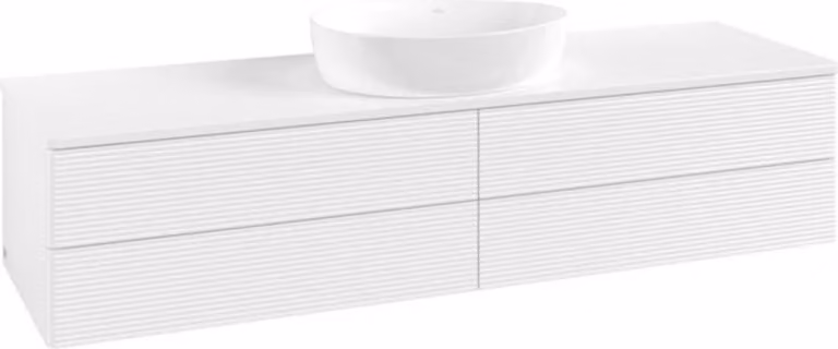 V&B Mobiletto con struttura frontale Antao 160x50cm, WBP colore Lac, laccato bianco