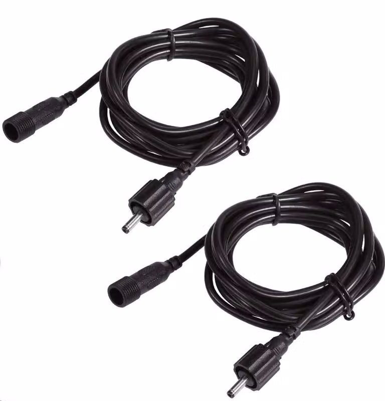 Cavo di prolunga da 2 metri per luci da giardino, impermeabile IP65, confezione da 2 pezzi, connettore DC 3,5×1,35 mm