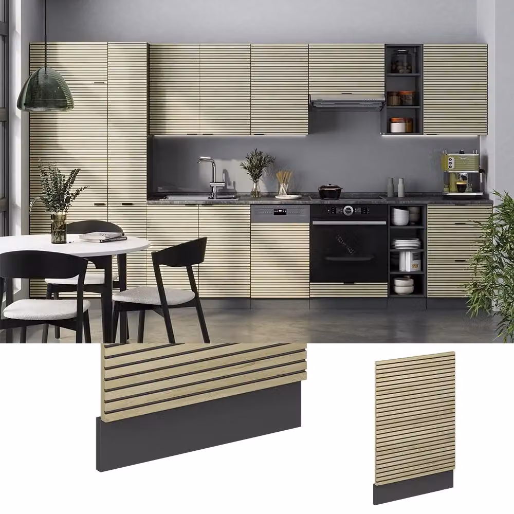 Pannello frontale Fame-Line Vicco in quercia e antracite, Larghezza: 45 cm – 2