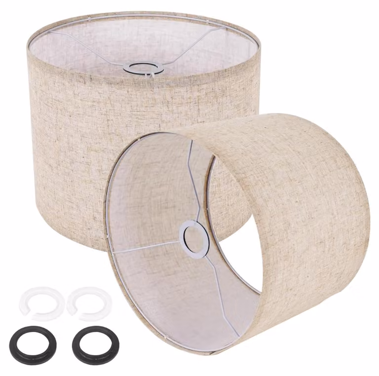 Set di 2 paralumi beige per lampade da tavolo