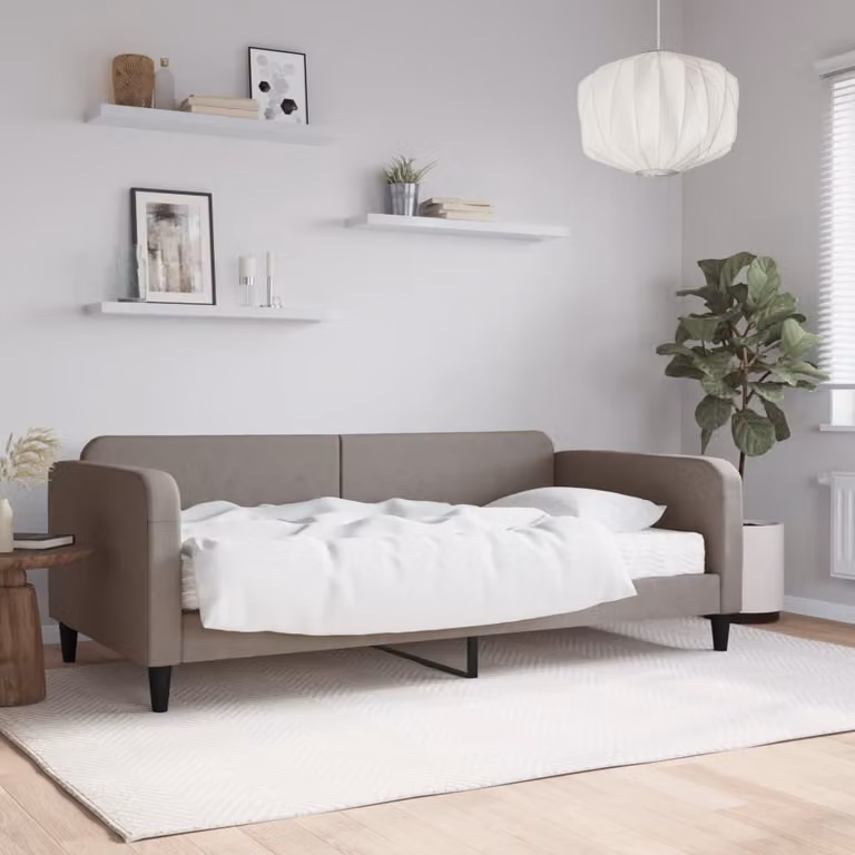Maison Exclusive - Divano letto con materasso color taupe 100x200 cm in tessuto