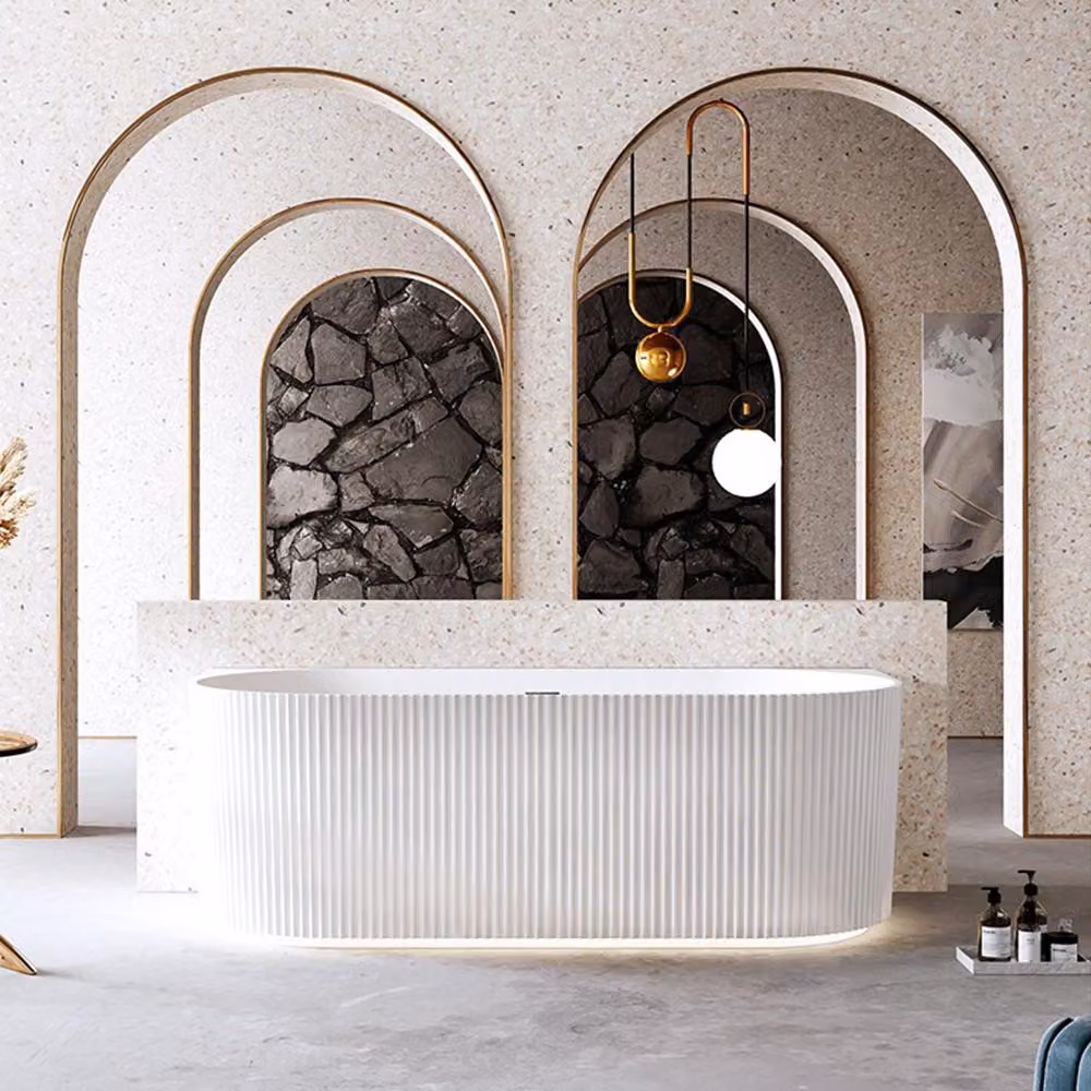 Vasca da bagno, vasca da bagno a strisce, vasca da bagno a parete, vasca da bagno a strisce verticali, vasca da bagno a LED.150*75*58cm/TW-7686-150/