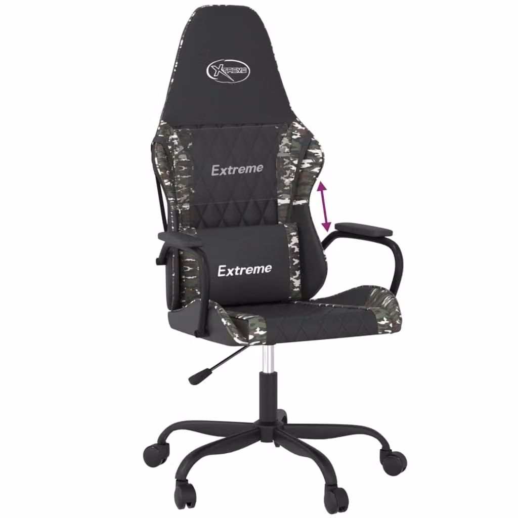Sedia da Gaming Nero e Mimetico in Pelle finta
