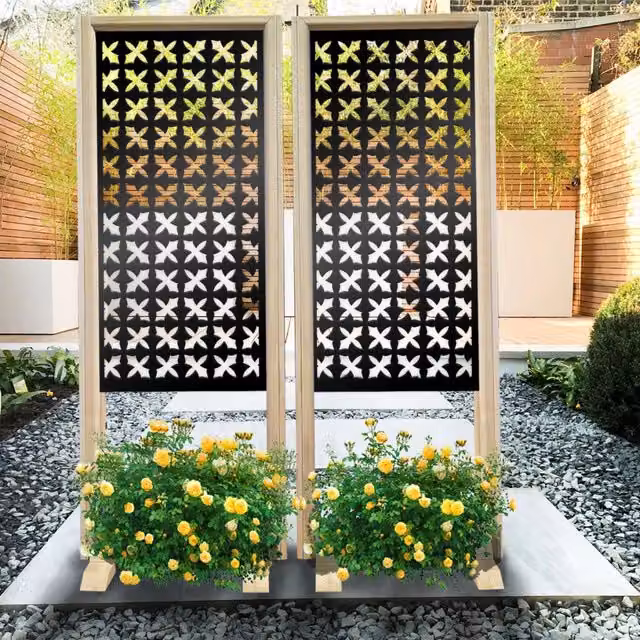 Signorbit Separè CRUSADES Paravento modulabile in Legno e PVC Nero L: 70 cm, H: 190 cm, P: 50 cm