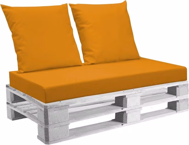 Cuscini per Pallet Mariotti Belem con Seduta e Schienale in Similpelle Arancione L 120 x P 60 cm
