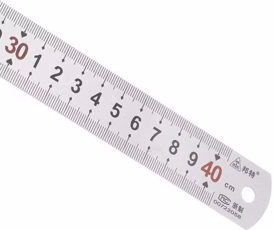 Riga in acciaio inossidabile - 40 cm - 16 pollici - Doppi indicatori di lettura - Ricaricabile - Architettura e design