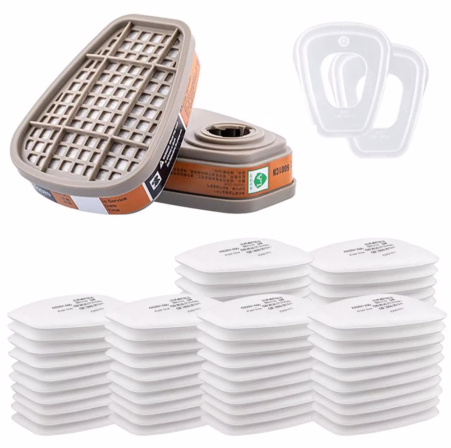 Filtri per maschere protettive - modello 6001 - confezione da 60 filtri in cotone - compatibili con 3M