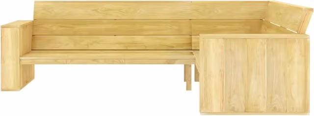 Panchina Angolare da Giardino 239cm in Legno di Pino Impregnato 49038