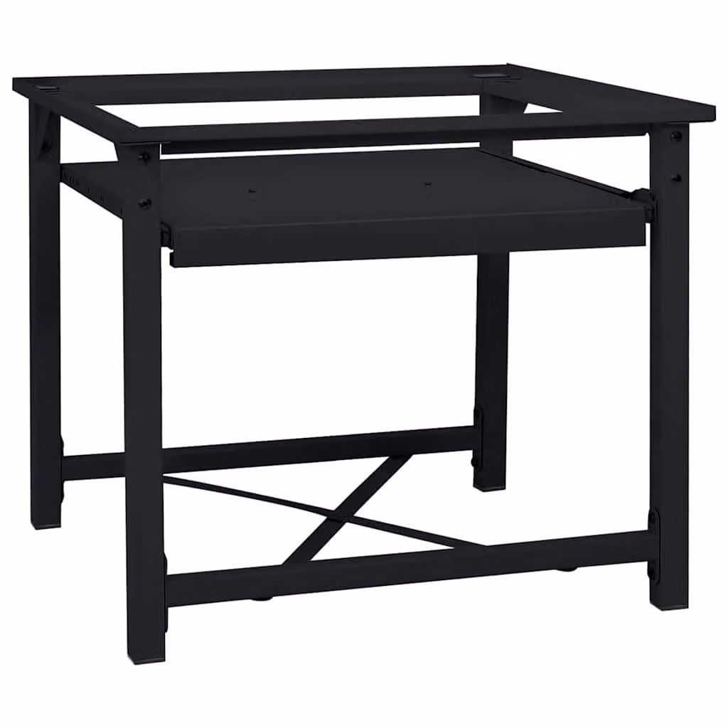 vidaXL Pedestallo per Lavatrice in Metallo Nero L: 60 cm, P: 56 cm, H: 52 cm
