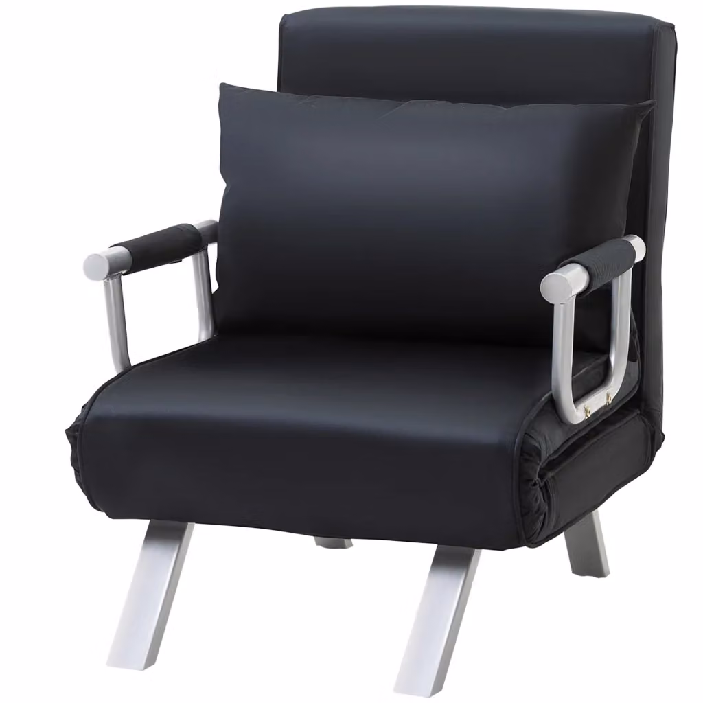 Divano letto 3 in 1 XYLO nero con cuscini e poggiatesta regolabile – 2
