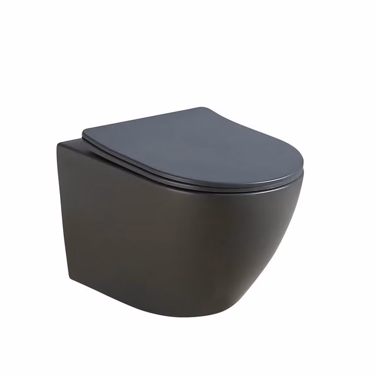 WEBO Odin WC sospeso Gun Metal senza bordo con sedile WC - design moderno e alta qualità