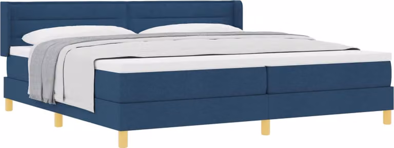 Letto a molle con materasso Blu 200 x 200 cm Tessuto