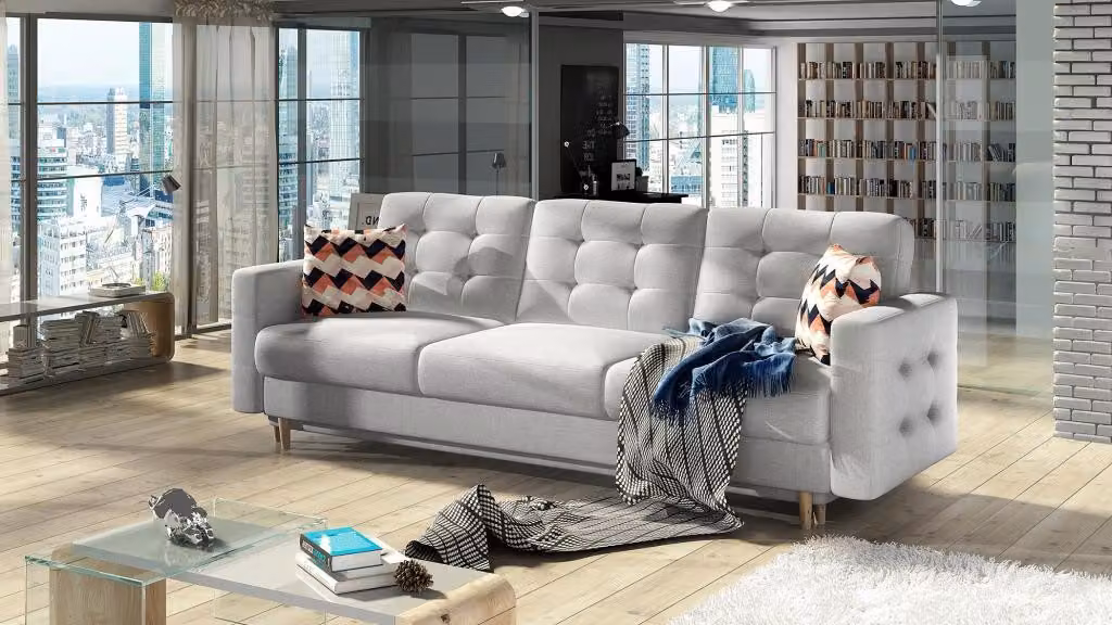 Sofa Dreisitzer Klassische Couch Polster 3 Sitzer 100% Textil Couchen Stoff