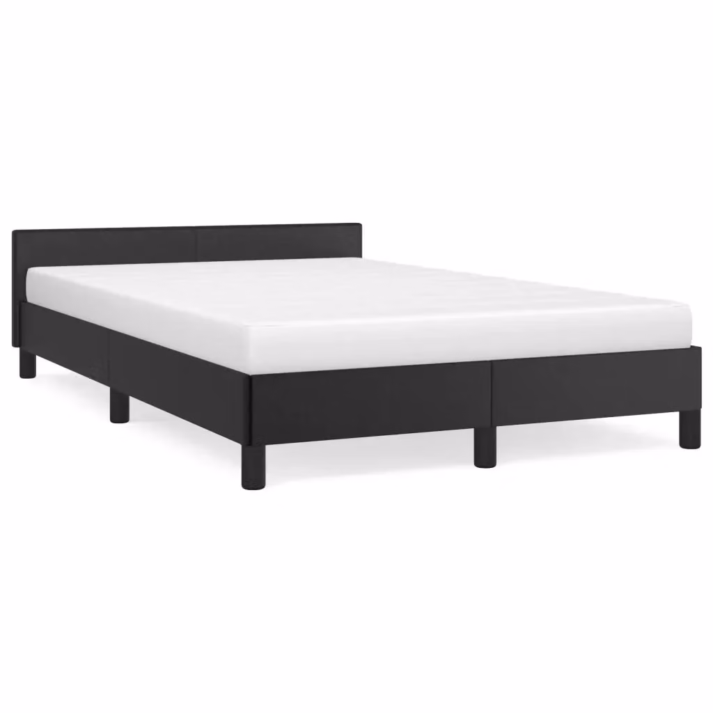 Struttura Letto Design Mania in Similpelle Nera con Base in Legno, L/P/H: 120 x 200 x 50 cm – 2