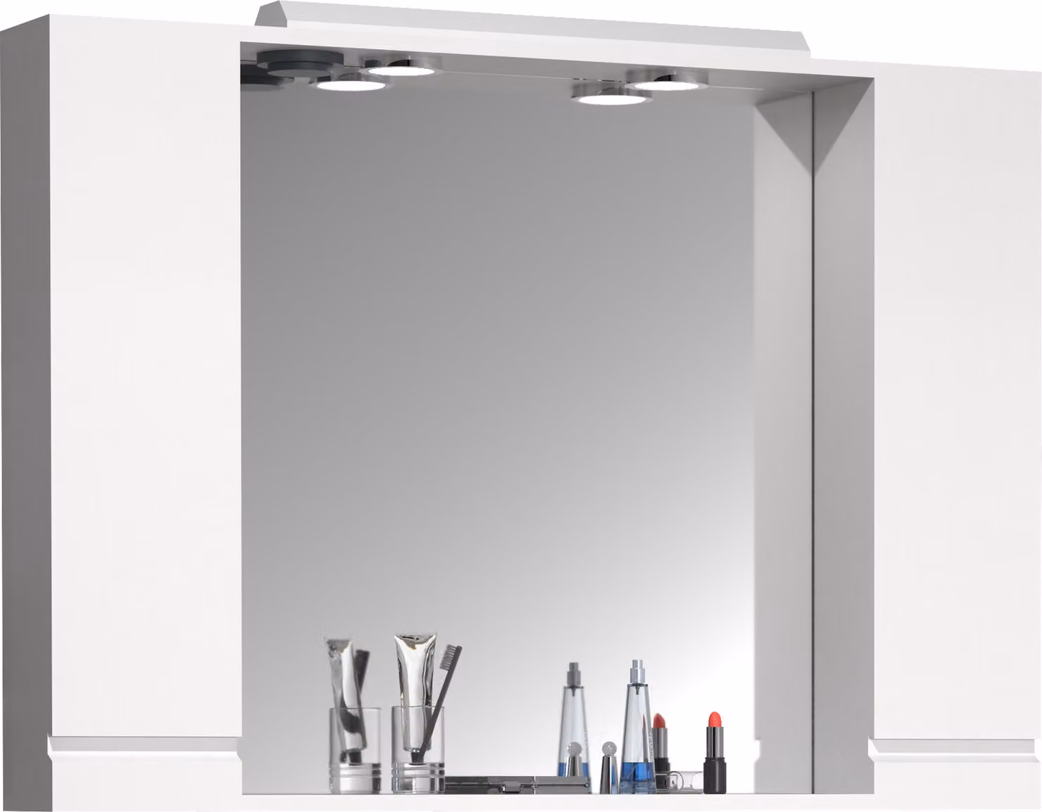 Armadio bagno senza tempo | Dimensioni ca. H. 71 x W. 100 x D. 14 cm | spazio sufficiente | Armadio a specchio con illuminazione - Silora XL