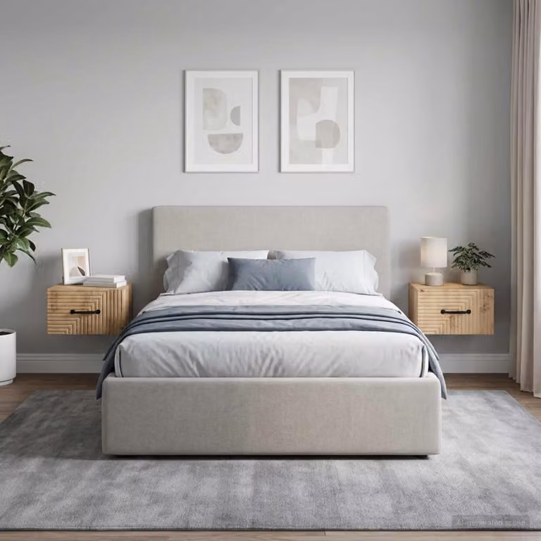 Set di 2 comodini sospesi vidaXL in stile moderno colore marrone opaco