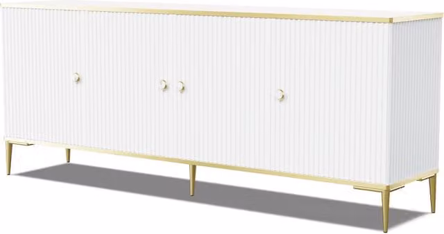 Mobile Bim Furniture Petra 182 4D Bianco Opaco con Gambe Oro