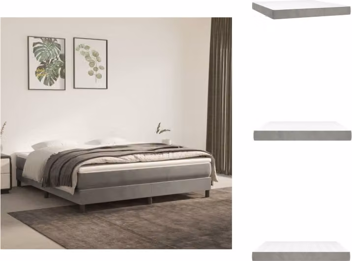 vidaXL Materasso a molle insacchettate grigio chiaro 180x200x20 cm in velluto - Materassi