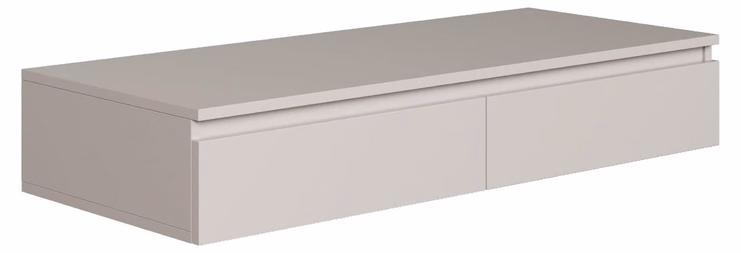 Selsey Bemmi - Scrivania / toletta sospesa con cassetti, Greige, 120 cm