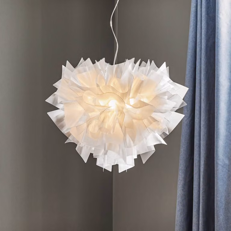 Slamp Lampada a sospensione VELI, dimmerabile, Chiaro / Trasparente, Soggiorno / Sala da pranzo, Plastica, Design, Lampada a sospensione