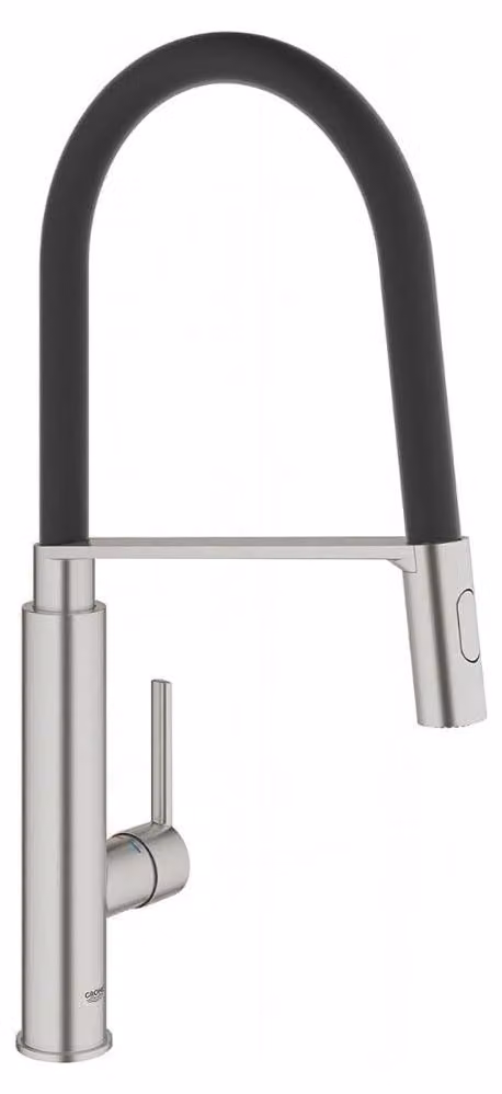 Miscelatore da cucina Feel, girevole a 360°, con beccuccio alto, finitura argento opaco