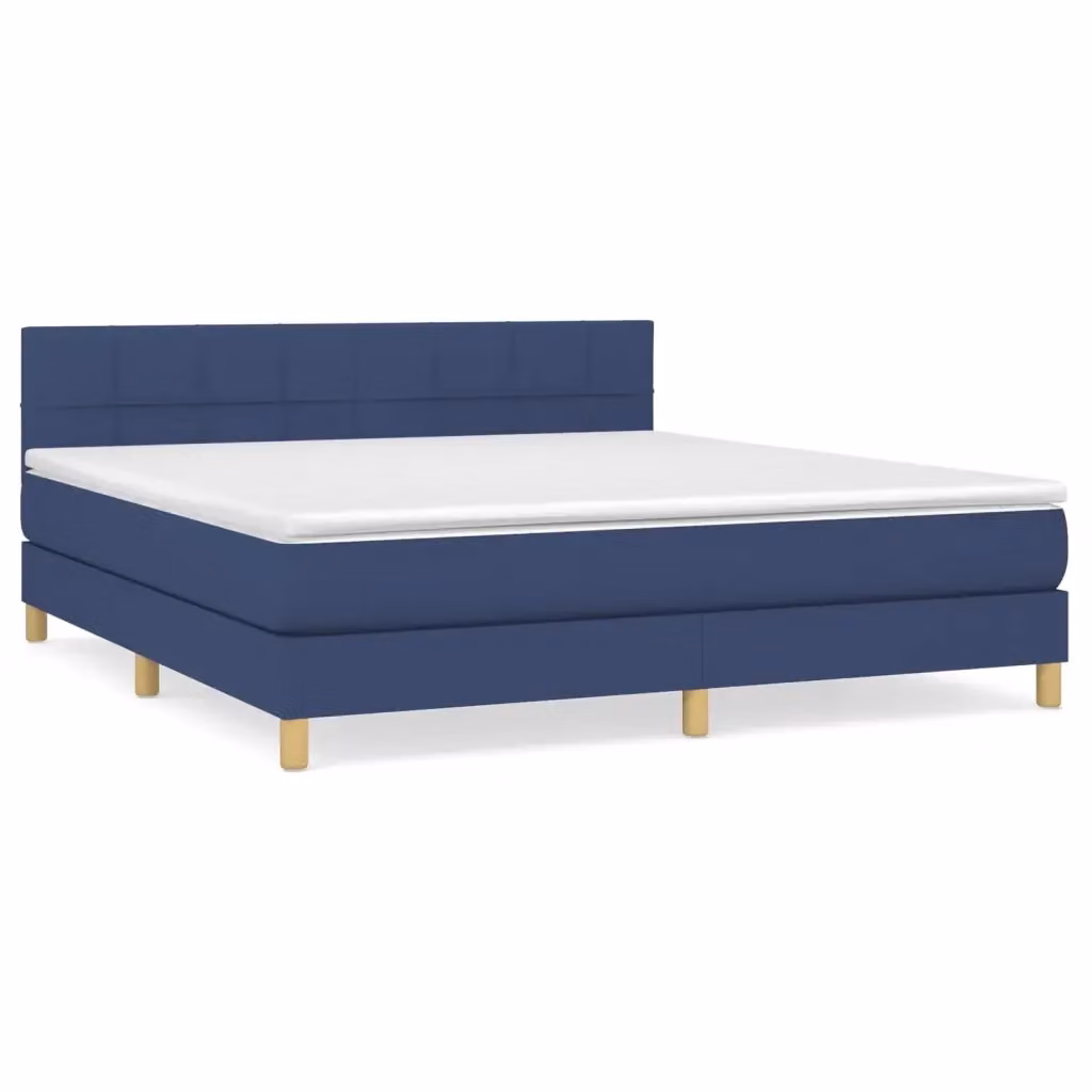 Letto Ibrido con Giroletto a Molle e Materasso vidaXL, Colore Blu e Bianco, L/P/H: 160 x 200 x 88 cm – 2